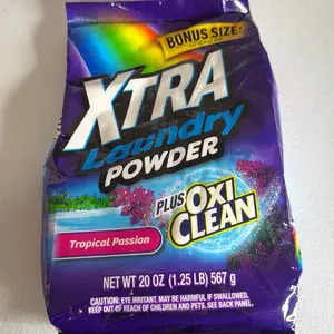 Xtra Laundry Powder Tropical Passion 20 oz Bonus Size with Oxi Clean for Effective Cleaning