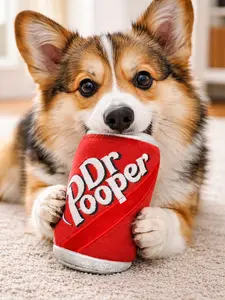 H&K  Dog Power Plush Dr Pooper Dog Toy