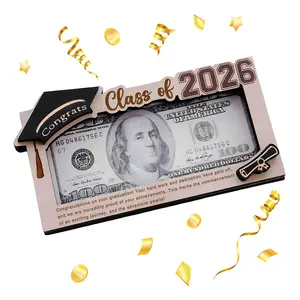 Graduation Gifts 2026 Money Holder, Wooden Graduation Money Cash Envelope Box for Class of 2026 Senior College University Graduates Student Holiday Gifts