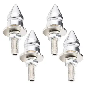 Spike License Plate Screws Kit 4 Pcs Motorcycle Plate Frame Bolts Anti-Theft Car Tag Fasteners for Most Motorcycle