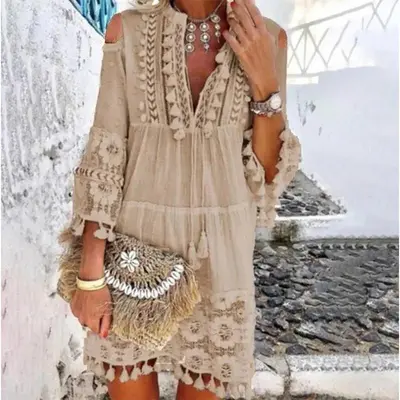 ivory floral lace dress Ivory Floral Lace Mermaid Prom Dresses Spaghetti Strap Corset Back V-Neck 24062 Custom Colors / 24W main image 1