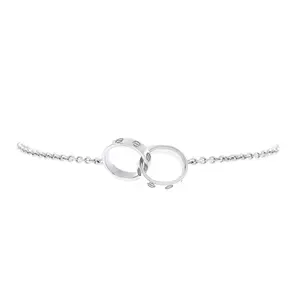 Pre-owned Cartier Love Interlocking Bracelet 18K White Gold by Rebag