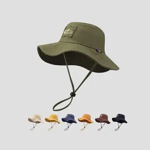 Summer Wide Large Brim Men Women Fisherman Hat Outdoor UV Protection Casual Sun Cap Hiking Fishing Climbing Safari Bucket Hats