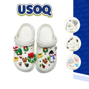 USOQ Shoe Charms For Crocs 13pcs Christmas DIY Accessories 12mm Buckle Soft PVC & Hard Resin Cartoon Decorations for Halloween Party Daily Wear Creative Gift