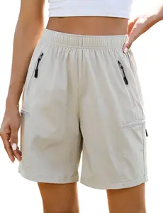 luvamia Hiking Shorts for Women Cargo Pull On Elastic Waist Lightweight Quick Dry Summer Sport Golf 7 Inch Inseam Shorts