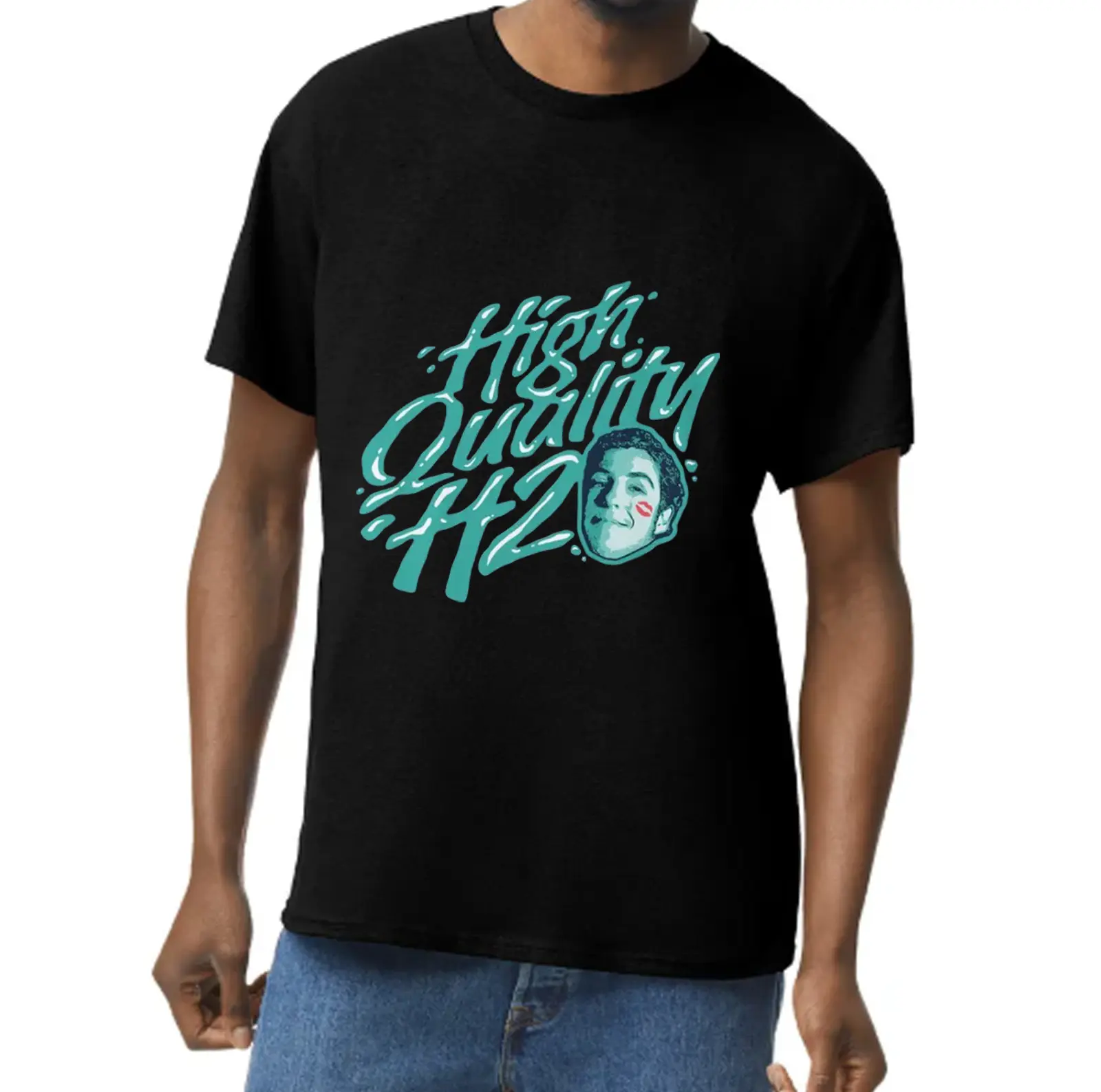 High Quality H2O T-Shirt Inspired by Waterboy Movie Featuring Adam Sandler and Vintage Comedy Style