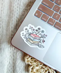 Cute Stack Of Books Sticker - Book Lover - Bookish Stickers - Personalized Gift - Laptop Sticker - Booktok Sticker - Kindle Sticker