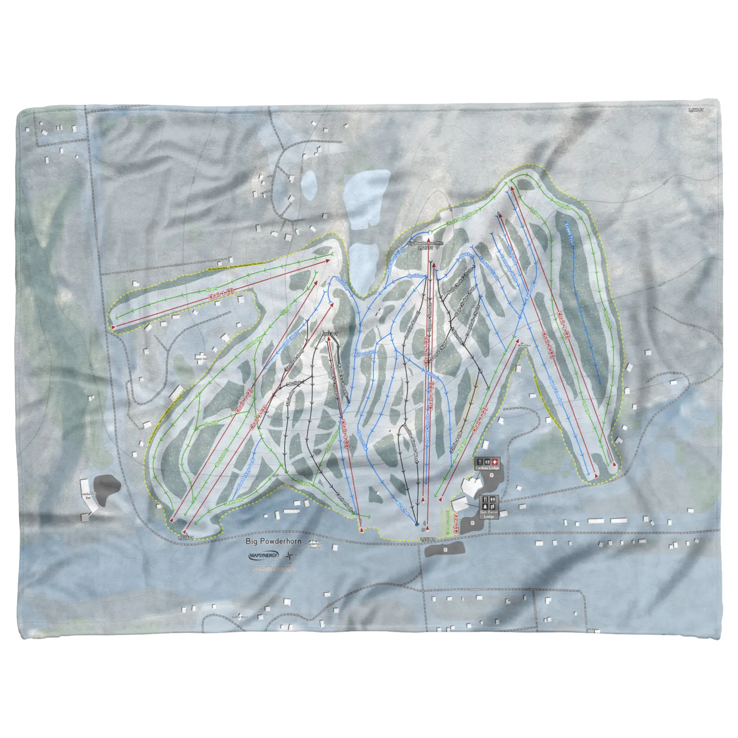 Big Powderhorn, Michigan Ski Resort Map Blanket