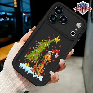 Cute Grinch Christmas Tree Cartoon Aesthetic Case for iPhone 17 16 15 14 Pro Max 13 12 11 XR XS Plus Air Slim Shockproof Anti Drop Protective Durable TPU Cover