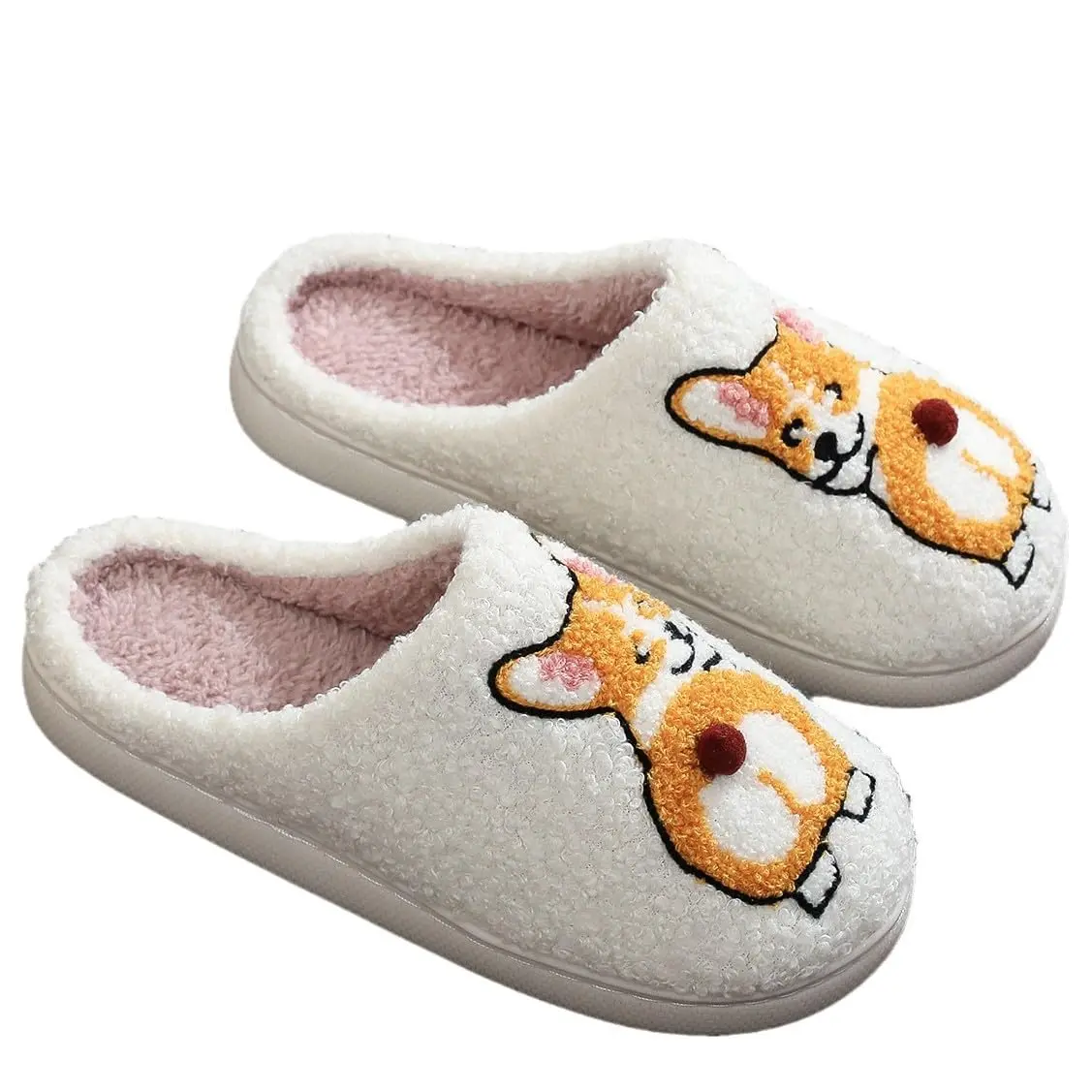 Hilarious Animal Butt Slippers Cozy Plush Fleece House Shoes Cute Corgi Cat Fluffy Indoor Slippers Funny Gag Gift for Friends