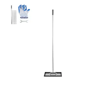【Summervibes】VEVOR Lawn Leveling Rake, Lawn Leveler with 78 in Handle, 17x10 in Ground Plate, Rust-Resistant Carbon Steel Soil Leveler, 5 Heights Adjustable, Effort Saving Lawn Leveling Tool for Yard Golf Court
