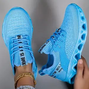 Women's fashion sneakers, white casual and comfortable trendy blade sole, unisex couples shock absorption, breathable commuting versatile sneakers, low top, all-season 2024 new models, solid color, mesh fabric upper, fabric lining, fabric insole, MD sole.