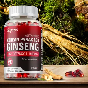 Buporai 120 softgels, rich in Korean ginseng, supports natural and healthy dietary supplements.