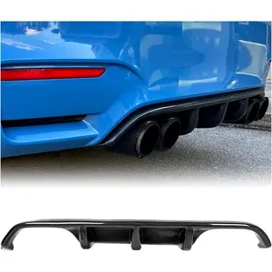 KQQIO Rear Bumper Diffuser Compatible with 2015 2016 2017 BMW F80 M3 & F82 F83 M4 Bumper Lip Splitter Valance Spoiler Carbon Fiber Color
