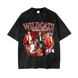 Trendy Retro 90s Graphic T-shirts - Troy Bolton High School Musical Wildcats Apparel Shirt Cotton Menswear