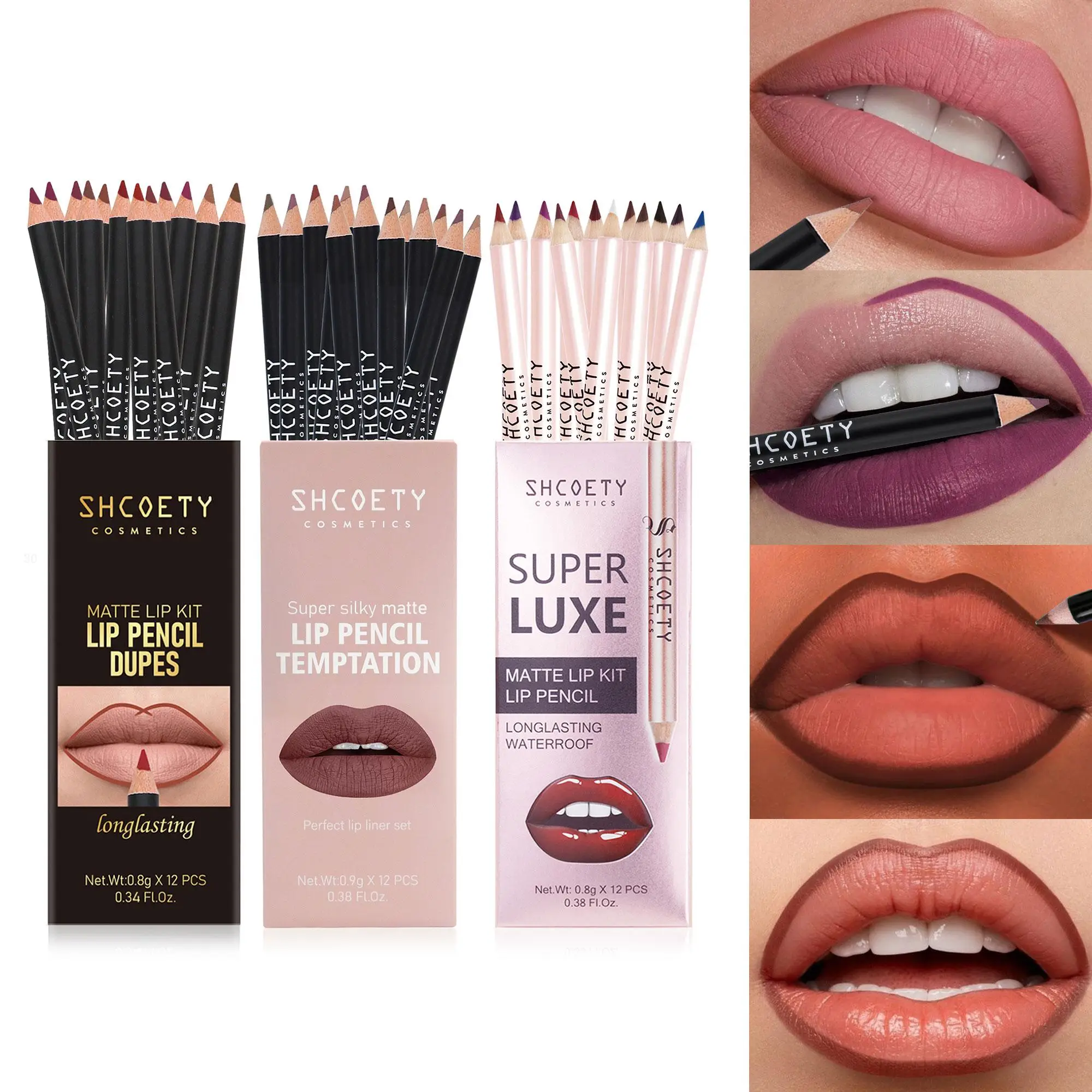 Summer Makeup, Matte Lip Liner Set, Waterproof Long-lasting Pencil, Easy Coloring Lip Liner Pen for Daily Use, Lipliner, Professional Lip Makeup Acces