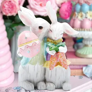 Easter Rabbit Design Resin Ornament, Cute Rabbit Figurine, Home Decor for Living Room Bedroom, Room Decor, Home Decor