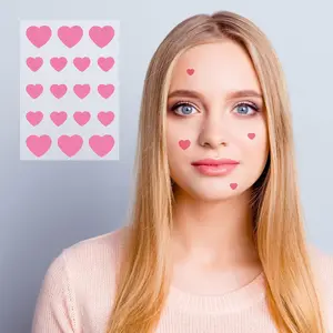 Cute Hydrocolloid Heart-Shaped Acne Patches, Festivals & Parties, Daily Makeup Concealer, 36pcs, Non-Flammable Aerosols