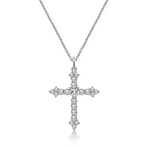 Radiance by Absolute™ Platinum-Plated 3.17ctw Cross Pendant Necklace