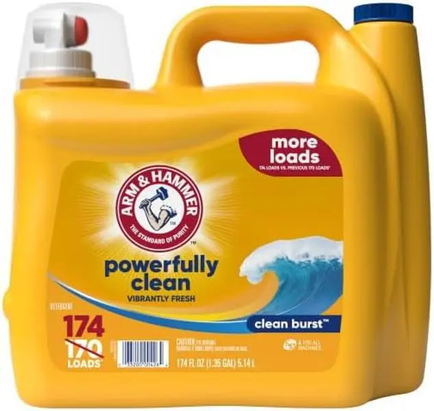 ARM & HAMMER Liquid Laundry Detergent, Clean Burst Fresh, 174 fl oz, 174 Loads