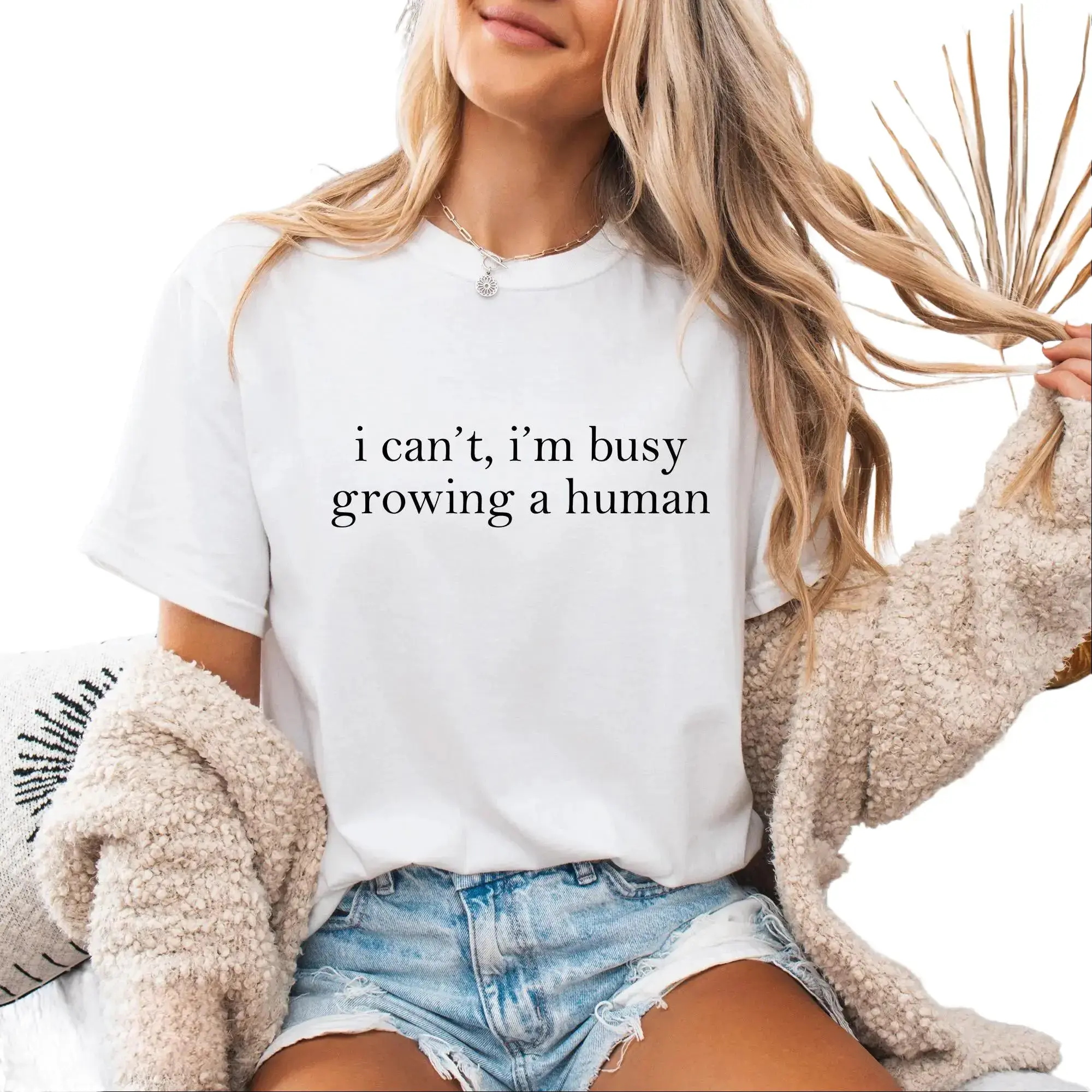 I Can't I'm Busy Growing A Human Shirt, Funny Pregnancy Shirt, Funny Mom Shirt, Baby Announcement Bodysuit, Maternity Shirt,shop
