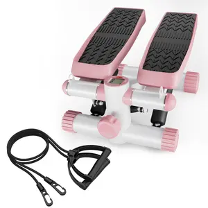 Fitness stepper, stair stepper with resistance bands, mini stepper with 330 lbs capacity, hydraulic fitness stepper with LCD display, no assembly required