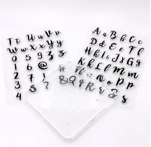 3 pc letter full alphabet number stamp set sticky embosser