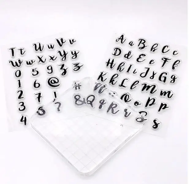 3 pc letter full alphabet number stamp set sticky embosser