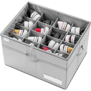 Wardrobe shoe organizer, suitable for 16 pairs of shoes, large shoe box storage container, transparent foldable shoe cabinet with bottom support, space saving shoe rack with reinforced handle