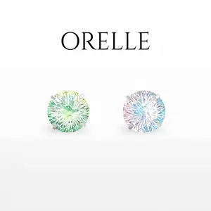 ORELLE CZ Firework Cut Dandelion Stud Earring Set Everyday 925 Sterling Silver Screw-On Studs, Unisex