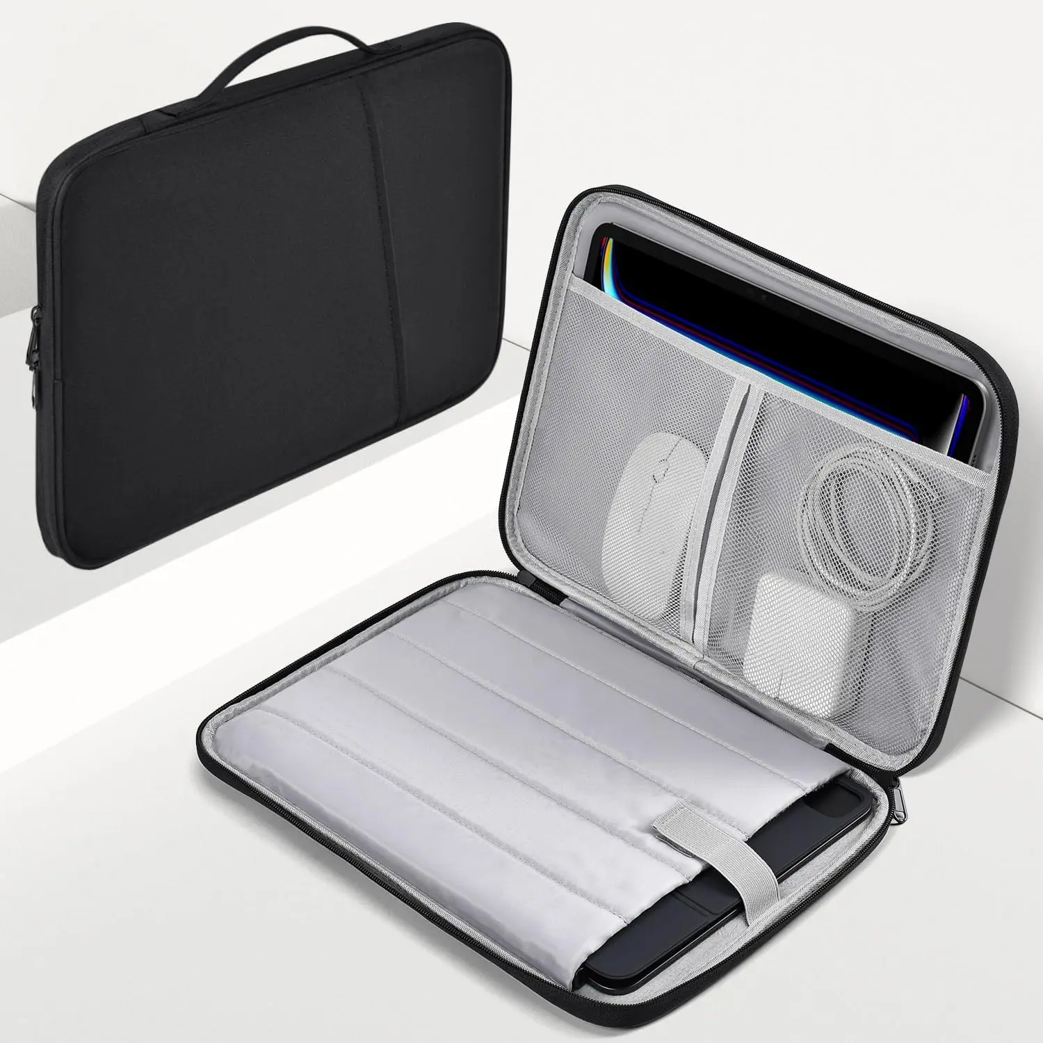 12.9-13 inch iPad Pro Case, Padded Travel Carrying Sleeve for iPad Pro 13-in M4 & iPad Air 13-in M2 M3(2025), Water-Resistant Shockproof iPad Soft Bag Cover w/Accessory Pocket -Black