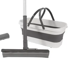 Super Absorbent Mop with collapsible bucket.