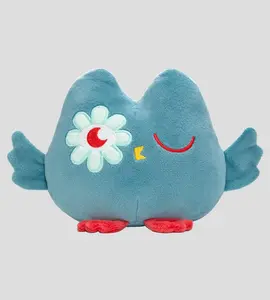 Kaleidos Creative - Kairos Mascot - Small Plush - 5in - Owlet - Blue - Flower - Embroidered - Perfect for Cuddling & Positivity