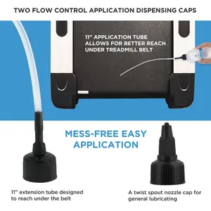 Action Fitness 100% Silicone Treadmill Belt Lube, 4-Ounce Bottle, Lube Application Tube & Twist Spout Cap, Full Belt Width Lubrication, Odorless