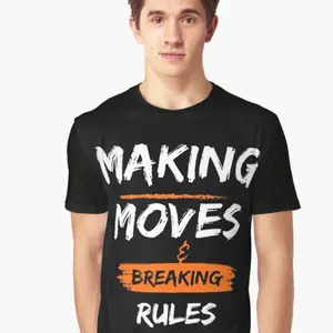 Making Moves and Breaking Rules Graphic T-Shirt Women's Casual Crewneck T-Shirt for Summer Streetwear - Womenswear, Comfort, Tshirt, Top