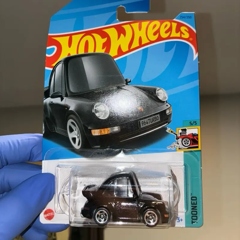 Hot Wheels Porsche 911 Turbo 3.6 964 Tooned 234/250 Metallic Black 2023 Diecast Car Collectible Toy Realistic Details Playable