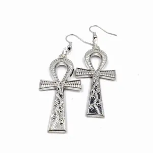 Hypoallergenic Ankh Earrings - 2 Inch Length for Everyday Wear - Fashion Costume Jewelry & Accessories