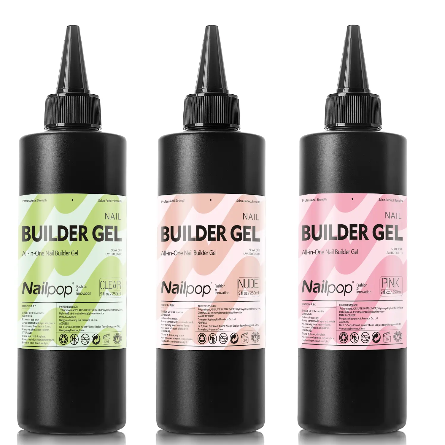 Builder Gel Clear Self Leveling Nail Extension Strengthening Gel for Salon DIY Nail Art 250ml 1 Bottle