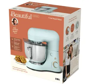 Beautiful 5.3 Qt Stand Mixer Lightweight & Powerful with Tilt-Head Hydrangea by Drew Barrymore (open box)