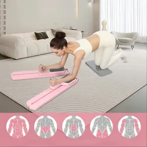 Split yoga balance board, multifunctional fitness tool (abdominal board, ski machine, plank support, yoga board, arm trainer, walking machine, tension rope, push-up bar) with adjustable handrails, aids in exercise and provides greater stability