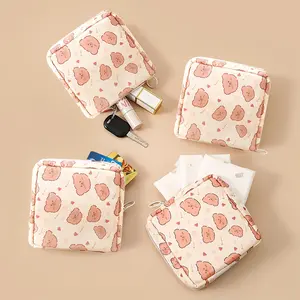 1 Count Cute Cartoon Napkin Tissue Storage Bag (1Count),Home Accessories Large CapacityLipstick Storage Organizer, Travel EssentialsMakeup Bag, Summer Gift, School Supplies,Fall Decor, Sanitary Napkin Bag, Tampon Storage Case