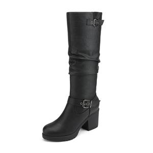 Dream Pairs Women’s Chunky-Heel Knee-High Platform Boots - Soft Memory-Foam Insole, Rubber Outsole, Stylish Shoe, Comfortable Footwear