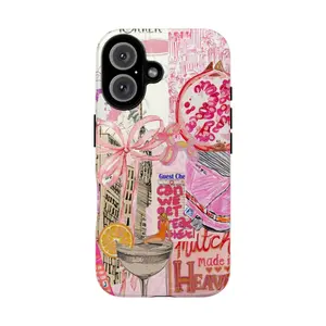 Mclaiwoodshop Pink Preppy Collage Preppy Wall Collage Coquette Bow Colorful School Girls Phone Cases Phone Cover Hard Case Tough 2-piece Magnetic Phone Case