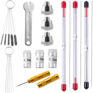 21 count  Nozzle Cap Kit, 0.2/0.3/0.5 mm   Replacement ,  with Wrench and  Cleaning Kit Replacement Part for   ,Sprayer Accessories