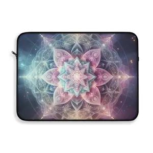 Bohemian Mandala Activating Peace and Healing, Luminous Laptop Sleeve, Laptop Carry Case, Boho Tech Accessories, Mandala Art, Stylish Computer Pouch