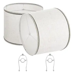 VEVOR Lamp Shade 2 Set, 11 in Topx 13 in Bottomx 10 in High (Spider Fitter), Medium Lampshade with Harp, Replacement Lamp Shade for Table Floor Lamps Pendant Lights, White with Black EdgeVEVOR Super Brand Day