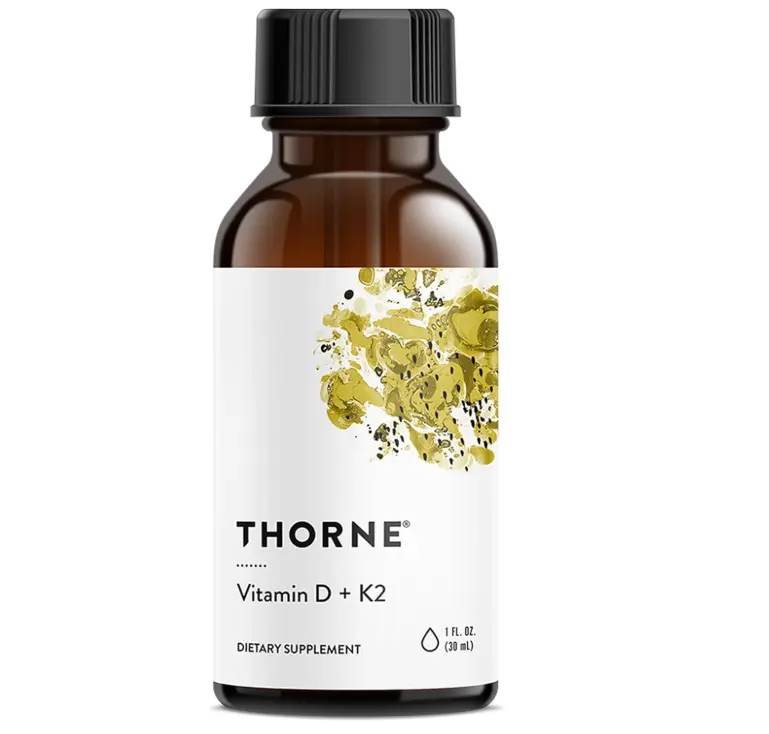 THORNE - Vitamin D + K2 Liquid with a Metered Dispenser - Vitamins D3 & K2 to Support Healthy Bones & Muscles* - 1 Fl Oz (30 ml) - 600 Servings