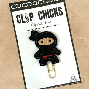 Ninja Novelty Paper Clip, Fun Bookmark, Planner Clip, Journal Accessories, Paper Organizer, Whimsical Gift for Readers and Writers, Reading Incentive, Unique Gifts under $5.