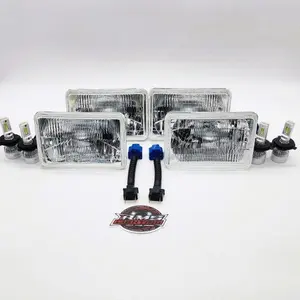 RMS3323S130 - 4x6 (Gen2) Small Square Conversion Kit with 15,000 LM H4 LED Bulbs & Harness Adapters