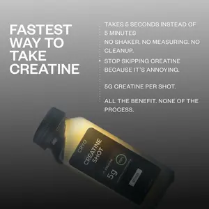CRYO Creatine Shot – Pack of 14 (2 Week Supply) 5g Creatine Monohydrate per 2oz Shot – Citrus Flavor – No Mixing, No Prep